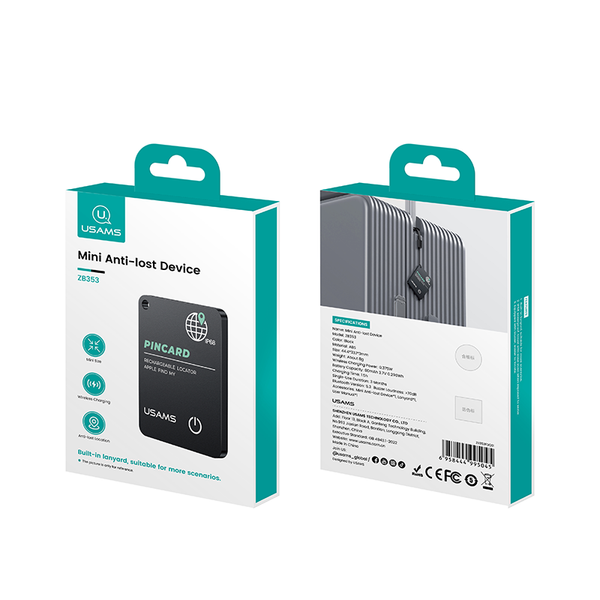 Tag Định Vị Thông Minh USAMS ZB353 (Bluetooth v5.3, Apple Find My Certified,Wireless Re-chargeable, IP68)