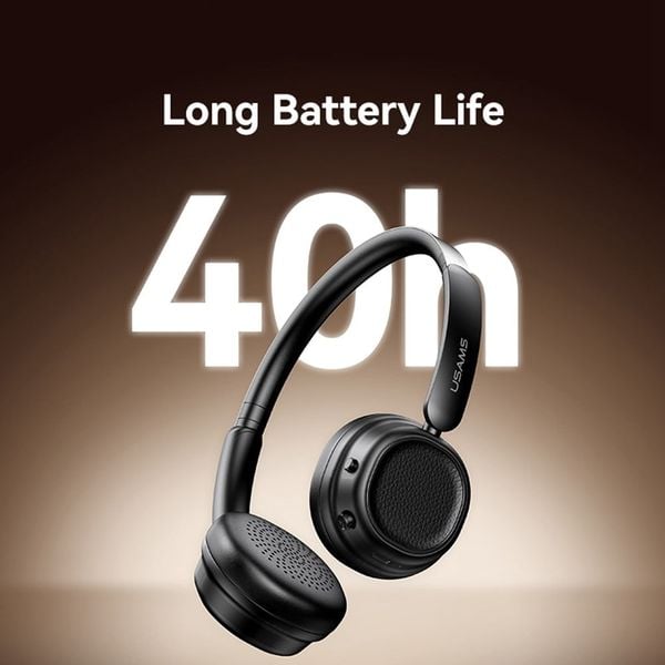 Tai Nghe Chụp Tai Bluetooth USAMS SR01 (Bluetooth v5.3, 350mAh, 40H, 360° ANC)