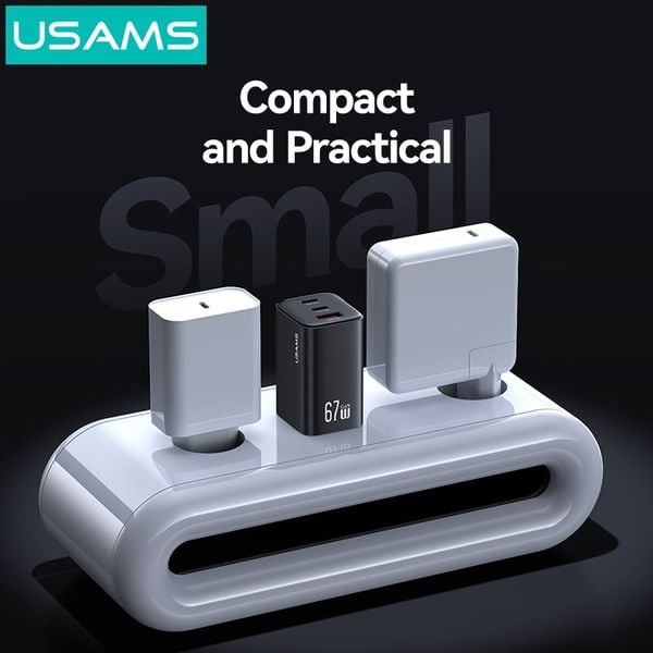 Củ Sạc Nhanh 2C+A USAMS CC272 / CC265 67W (GaN Charger, 3 Port, CC272 chân dẹp / CC265 chân tròn)