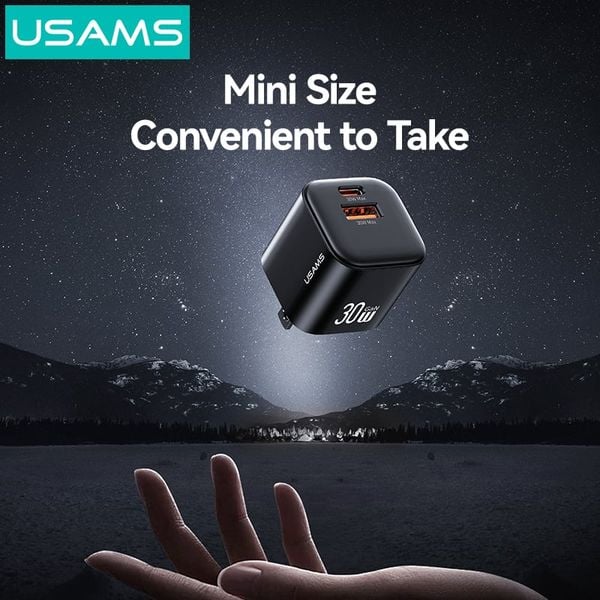 Củ Sạc Nhanh C+A USAMS CC270 30W (GaN Charger)