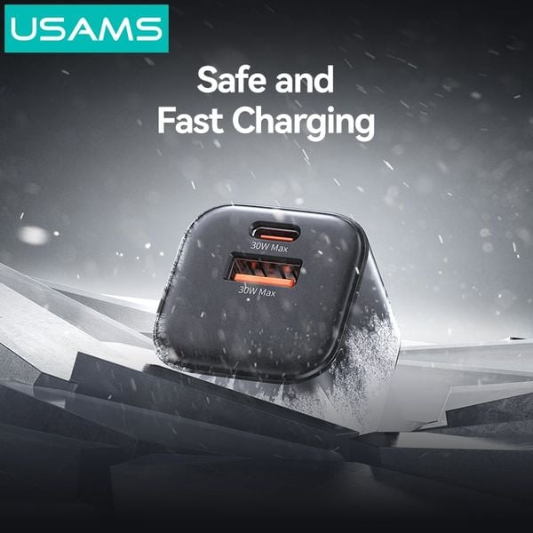 Củ Sạc Nhanh C+A USAMS CC270 30W (GaN Charger)