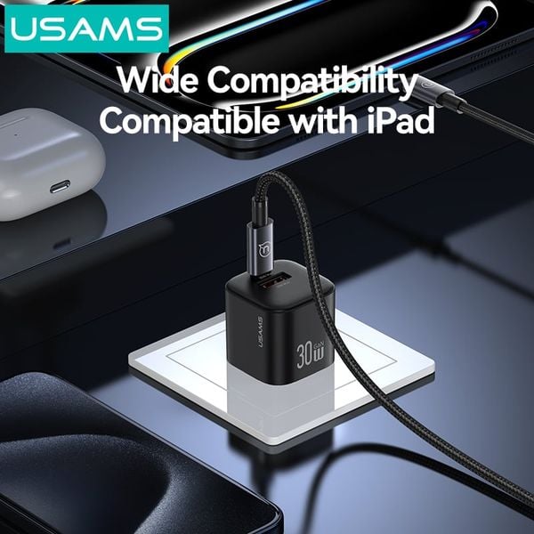 Củ Sạc Nhanh C+A USAMS CC270 30W (GaN Charger)