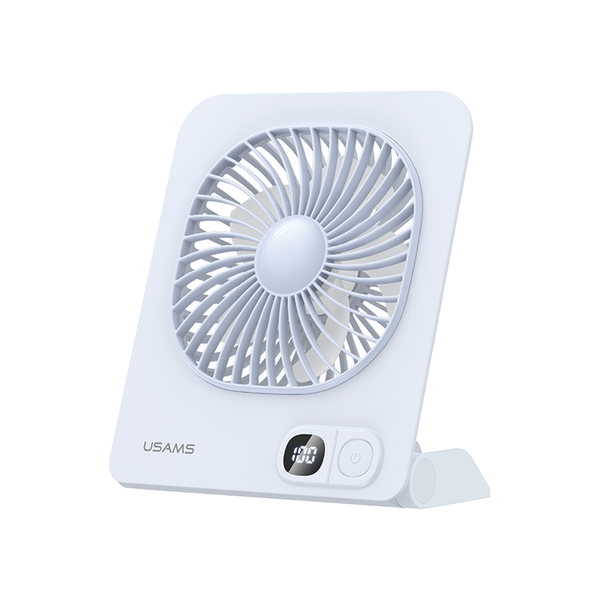 Quạt Để Bàn Kiêm Chân Đế Từ Tính USAMS ZB363 2.7W (2000mAh, 6H, 3-Speed Adjustment, Digital Display, 180° Adjustable)