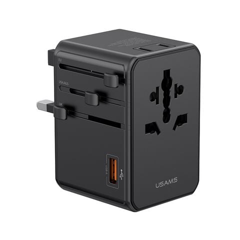 Củ Sạc Du Lịch Toàn Cầu Đa Năng USAMS CC334 T72 100W (3*Type-C + 1*USB-A ports, US/AU/UK/EU)