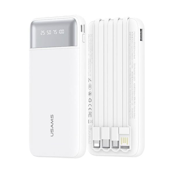 Pin Dự Phòng Kèm Cáp Type-C+Lightning+Micro USAMS CD273 10000mAh 10W (CCC / 3C Certification, LED Display)