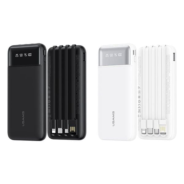 Pin Dự Phòng Kèm Cáp Type-C+Lightning+Micro USAMS CD273 10000mAh 10W (CCC / 3C Certification, LED Display)
