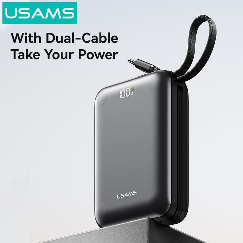 Pin Dự Phòng Kèm Cáp Type-C + Lightning USAMS CD279 PB98 G657-2 20000mAh 22.5W (Digital Display, CCC / 3C Certification)