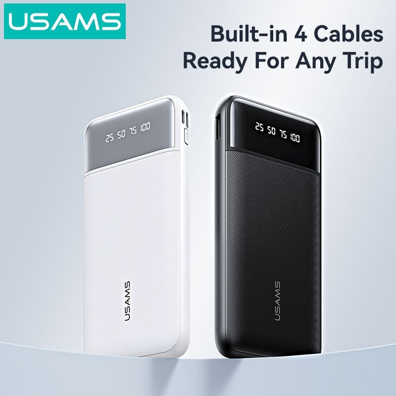 Pin Dự Phòng Kèm Cáp Type-C+Lightning+Micro USAMS CD273 10000mAh 10W (CCC / 3C Certification, LED Display)