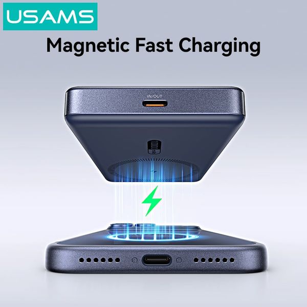 Pin Dự Phòng Không Dây USAMS CD269 10000mAh 22.5W (CCC / 3C Certification, 1*Type-C port, 15W Wireless Charging, Digital Display)