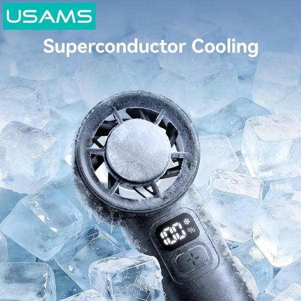 Quạt Mini Cầm Tay Sò Lạnh USAMS ZB361 7W (2000mAh, Digital Display, 14000RPM, 100-Speed Adjustment)