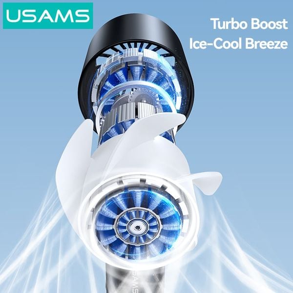 Quạt Mini Cầm Tay Sò Lạnh USAMS ZB361 7W (2000mAh, Digital Display, 14000RPM, 100-Speed Adjustment)