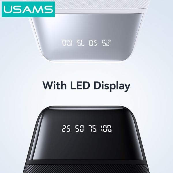 Pin Dự Phòng Kèm Cáp Type-C+Lightning+Micro USAMS CD273 10000mAh 10W (CCC / 3C Certification, LED Display)