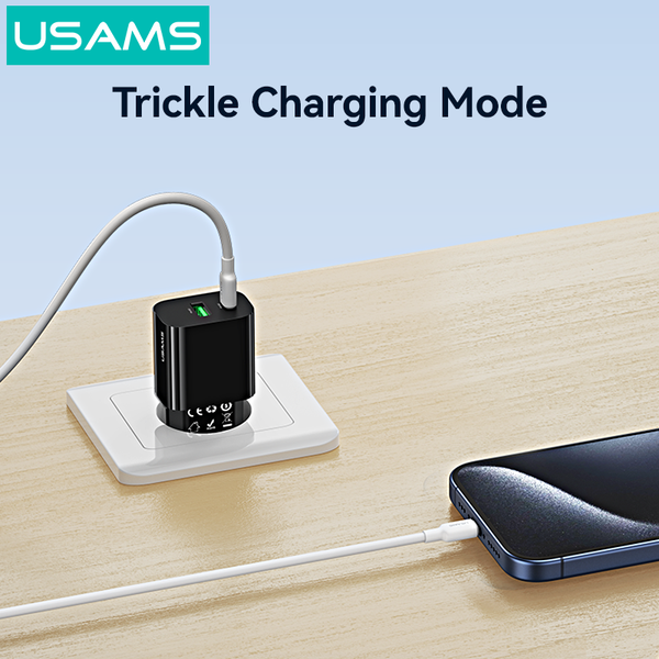 Củ Sạc Nhanh C+A USAMS CC317 33W (Trickle Charging Mode, Multiple Protection)