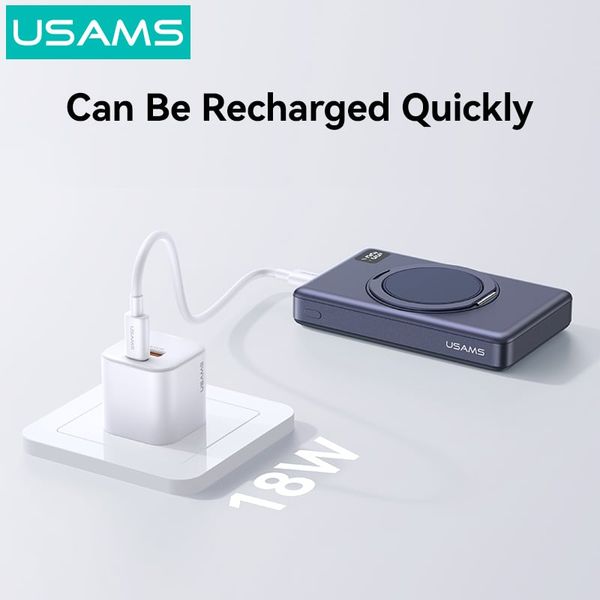 Pin Dự Phòng Không Dây USAMS CD269 10000mAh 22.5W (CCC / 3C Certification, 1*Type-C port, 15W Wireless Charging, Digital Display)