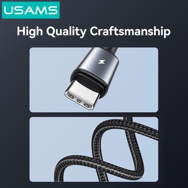 Cáp Sạc Nhanh C to 2C+Apple Watch Wireless Charger USAMS SJ785 72W (1.2m, 480Mbps)