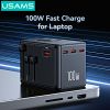 Củ Sạc Du Lịch Toàn Cầu Đa Năng USAMS CC334 T72 100W (3*Type-C + 1*USB-A ports, US/AU/UK/EU)
