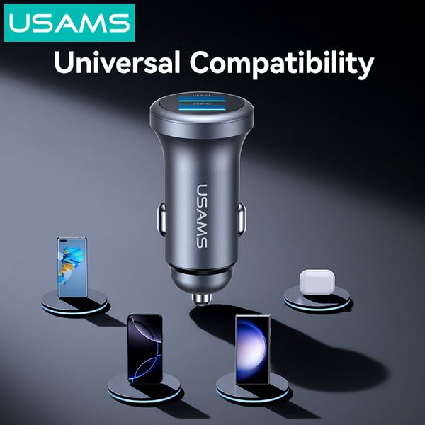 Tẩu Sạc Cho Ô Tô USAMS CC320 2.4A (2*USB-A Port)