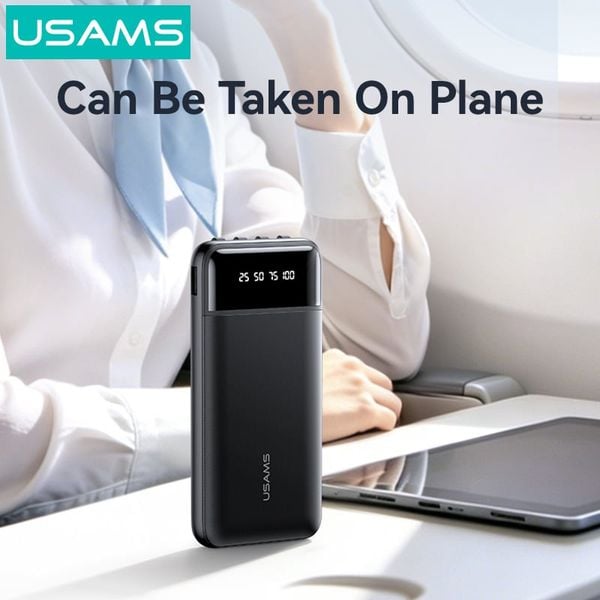 Pin Dự Phòng Kèm Cáp Type-C+Lightning+Micro USAMS CD273 10000mAh 10W (CCC / 3C Certification, LED Display)