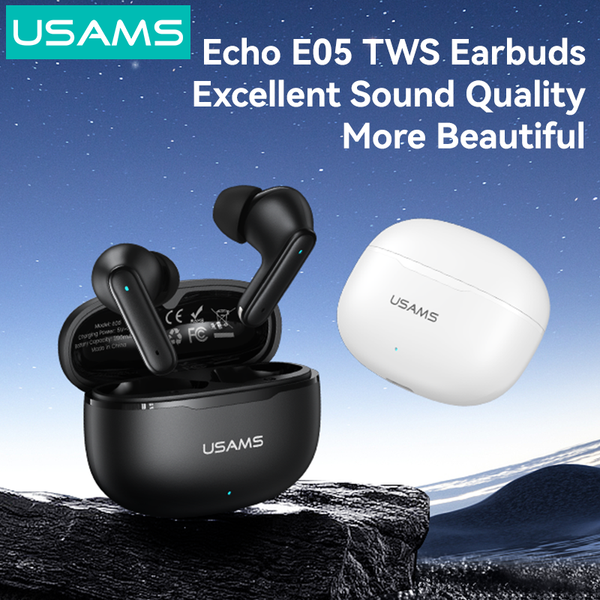 Tai Nghe Bluetooth TWS USAMS Echo E05 (Bluetooth v6.0, 3.5H, 3D Surround Stereo Sound, Low latency)