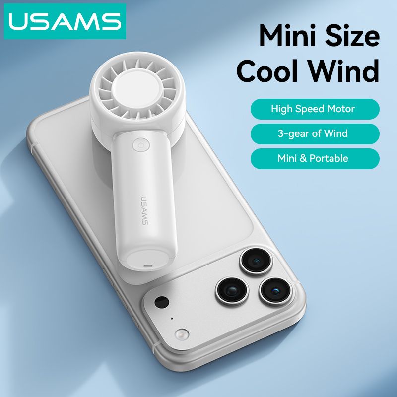 Quạt Mini Cầm Tay USAMS ICE01 3W (500mAh, 2H, 3-gears of Wind)