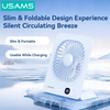 Quạt Để Bàn Kiêm Chân Đế Từ Tính USAMS ZB363 2.7W (2000mAh, 6H, 3-Speed Adjustment, Digital Display, 180° Adjustable)