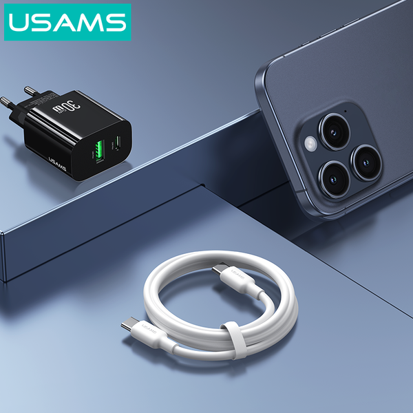 Củ Sạc Nhanh C+A USAMS CC316 30W (Trickle Charging Mode, Multiple Protection)