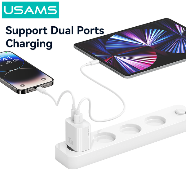 Củ Sạc Nhanh C+A USAMS CC316 30W (Trickle Charging Mode, Multiple Protection)