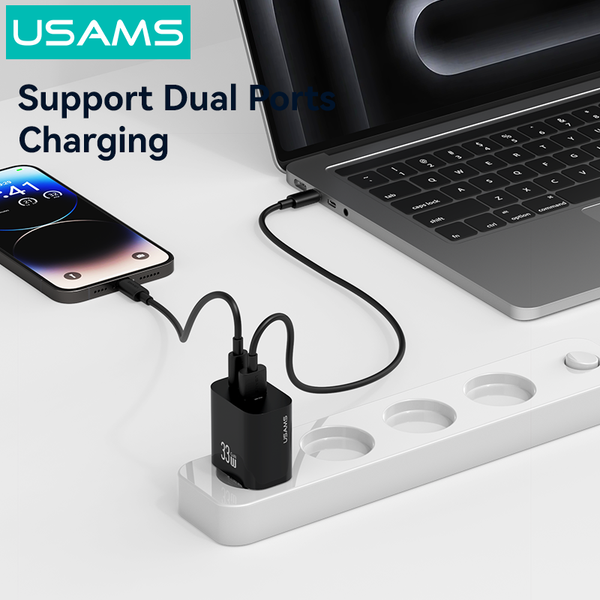 Củ Sạc Nhanh C+A USAMS CC317 33W (Trickle Charging Mode, Multiple Protection)