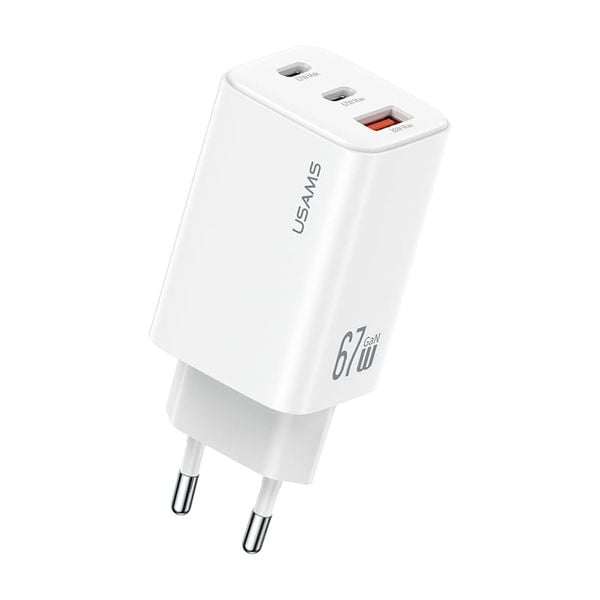 Củ Sạc Nhanh 2C+A USAMS CC272 / CC265 67W (GaN Charger, 3 Port, CC272 chân dẹp / CC265 chân tròn)