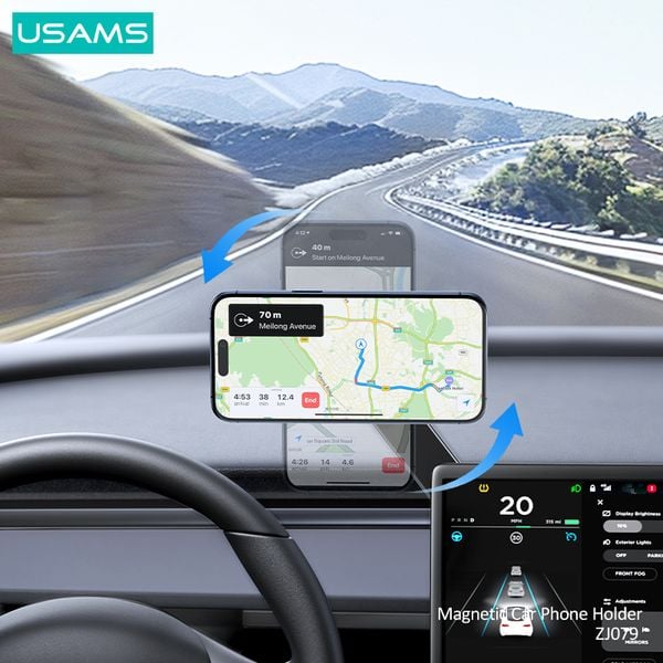 Giá đỡ điện thoại USAMS ZJ079 từ tính, xoay 180° - hình 7