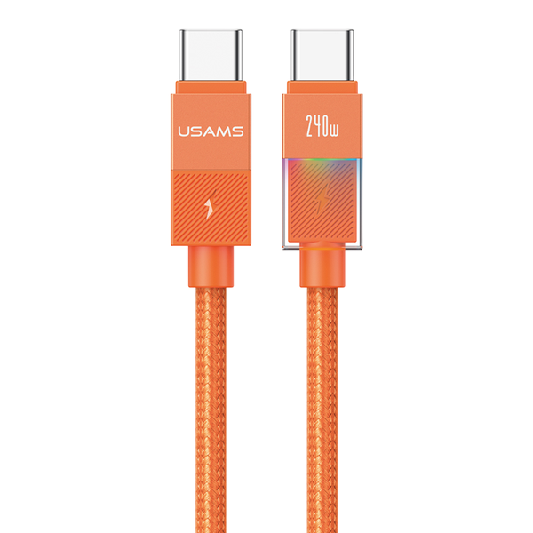 Cáp Sạc Nhanh C to C USAMS SJ775 U93 240W (PD3.1, 1.2m, Cyberpunk Light Effect, 480Mbps)