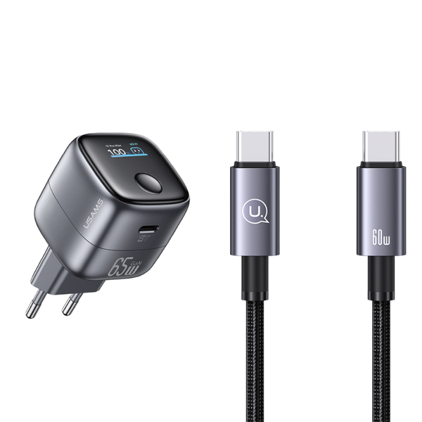 Củ Sạc Nhanh USAMS CC338 65W (1*Type-C port, AI Smart Display, Support AVS Charging Protocol)