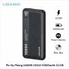 Pin Dự Phòng USAMS CD263 10000mAh 22.5W (1*Type-C + 1*USB-A port, Digital Display, 3C Certification)