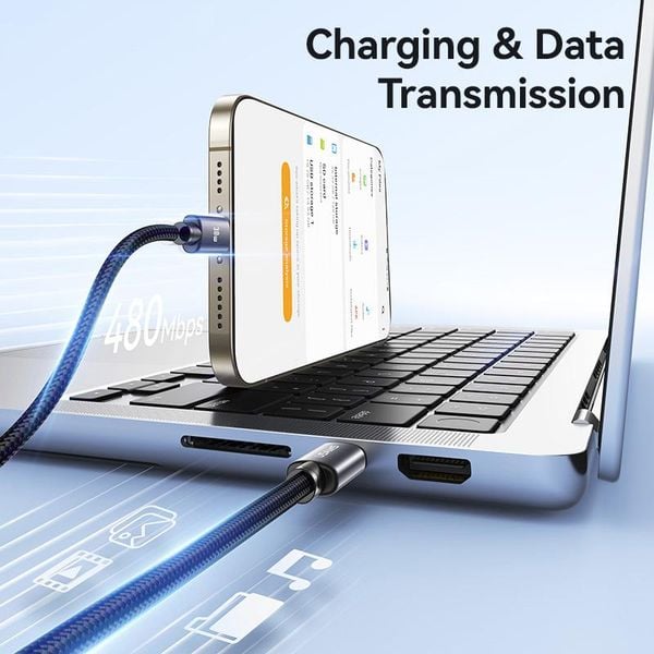 Cáp Sạc Nhanh C to Lightning USAMS SJ770 U91 30W (1.2m, 480Mbps)