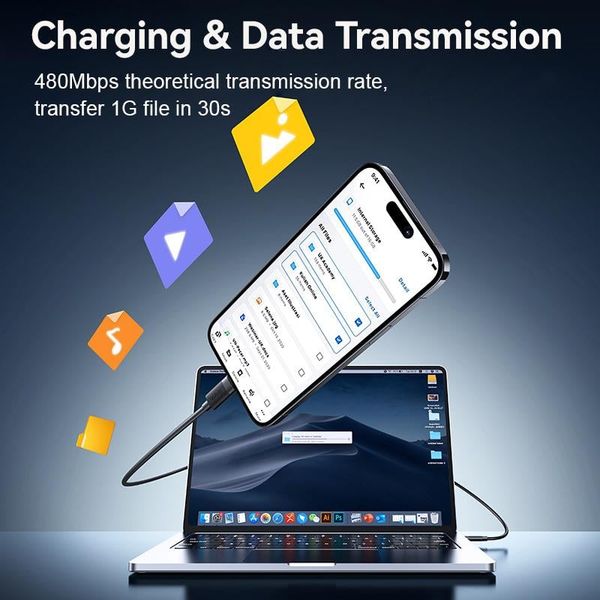 Cáp Sạc Nhanh C to Lightning USAMS SJ781 U94 30W (1m, 480Mbps)