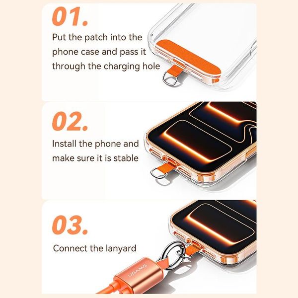 Cáp Sạc Nhanh C to C USAMS SJ784 U97 60W (480Mbps, With Lanyard, 0.3m)