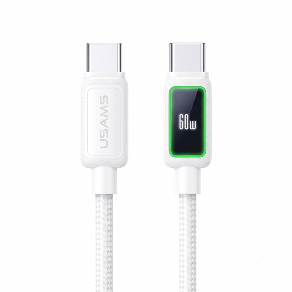 Cáp Sạc Nhanh C to C USAMS SJ815 U110 60W (480Mbps, 1.2m, RGB Lighting)