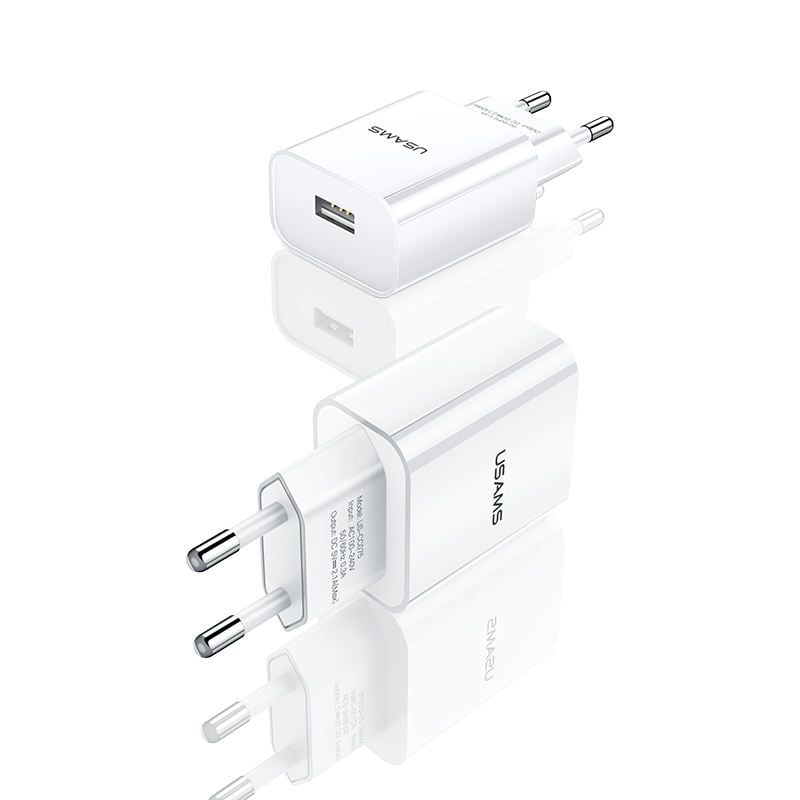 Củ Sạc USB USAMS CC075 T18 2.1A (1*USB-A Port)
