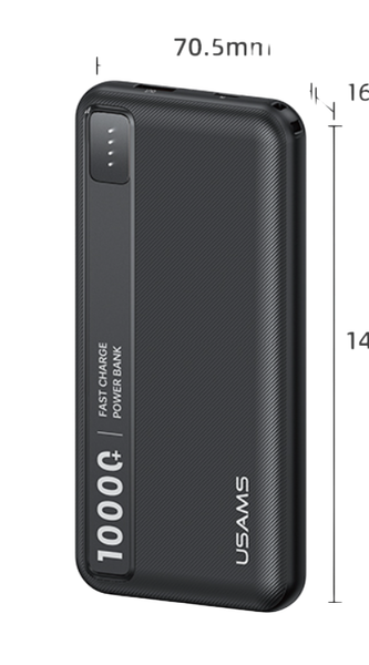 Pin Dự Phòng USAMS CD262 PB89 10000mAh 10W (1*Type-C + 1*USB-A port, LED Display, 3C Certification)