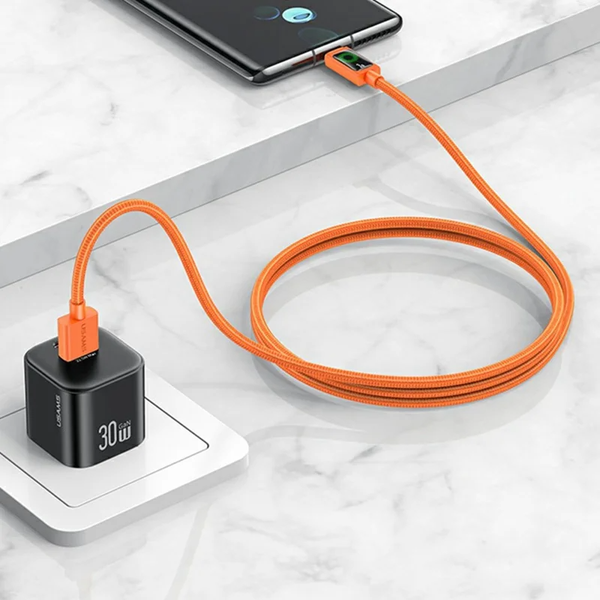 Cáp Sạc Nhanh USB to Type-C USAMS SJ772 U92 3A (1.2m, 480Mbps, with Light)