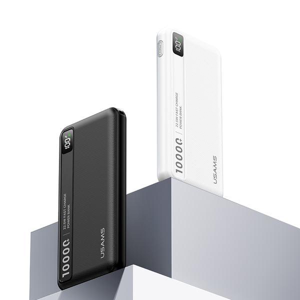 Pin Dự Phòng USAMS CD263 10000mAh 22.5W (1*Type-C + 1*USB-A port, Digital Display, 3C Certification)