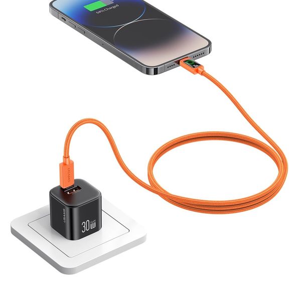 Cáp Sạc Nhanh C to Lightning USAMS SJ774 U92 30W (1.2m, With Light, 480Mbps)