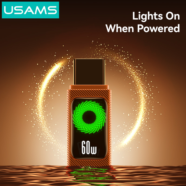 Cáp Sạc Nhanh C to C USAMS SJ773 U92 60W (1.2m, With Light, 480Mbps)