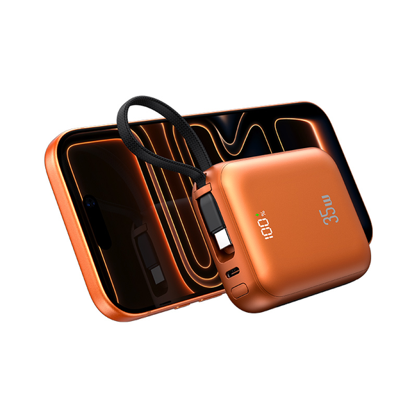 Pin Dự Phòng USAMS CD261 10000mAh 35W (With Built-in Type-C + Lighting cable, Digital Display, 3C Certification)