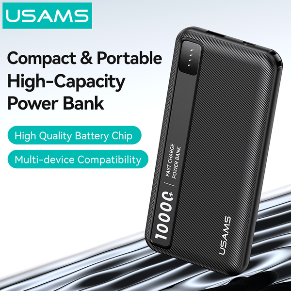 Pin Dự Phòng USAMS CD262 PB89 10000mAh 10W (1*Type-C + 1*USB-A port, LED Display, 3C Certification)
