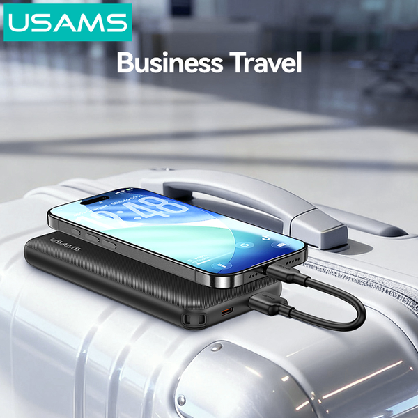 Pin Dự Phòng USAMS CD263 10000mAh 22.5W (1*Type-C + 1*USB-A port, Digital Display, 3C Certification)