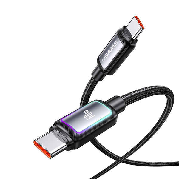 Cáp Sạc Nhanh C to C USAMS SJ815 U110 60W (480Mbps, 1.2m, RGB Lighting)