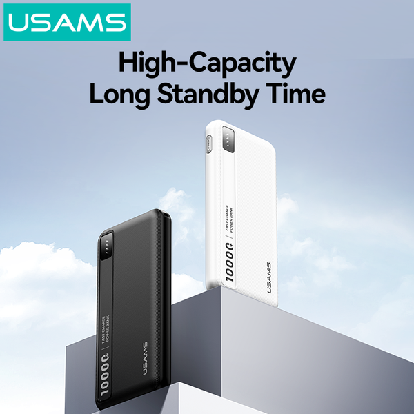 Pin Dự Phòng USAMS CD262 PB89 10000mAh 10W (1*Type-C + 1*USB-A port, LED Display, 3C Certification)