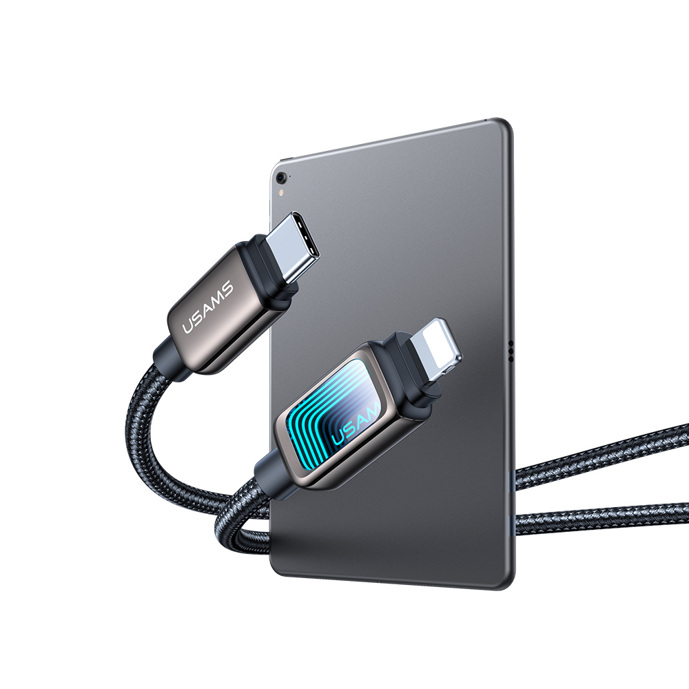 Cáp Sạc Nhanh C to Lightning USAMS SJ819 30W (1.2m, 480Mbps, Infinity Mirror LED Light)