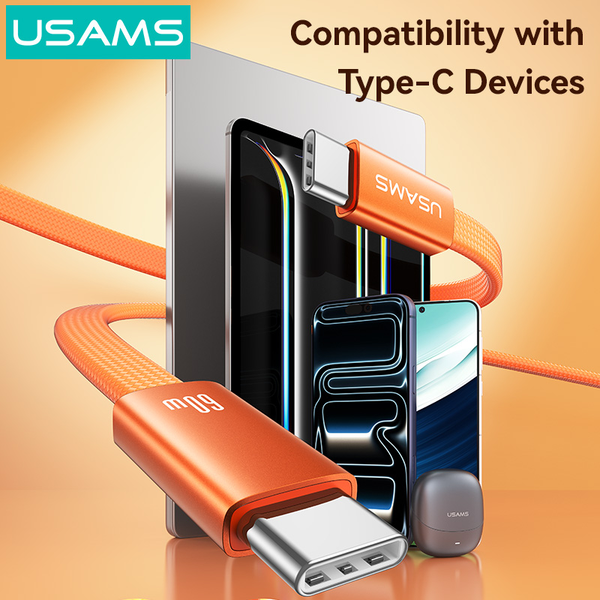 Cáp Sạc Nhanh C to C USAMS SJ783​ U96 60W (Ultra-thin, 1.2m, 480Mbps)
